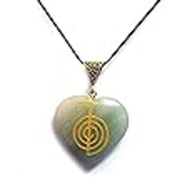 Green Aventurine Rose Quartz And Amethyst Crystal Cho Ku Rei Power Symbol Engraved Heart Shaped Pendant For Reiki Healing-image-65