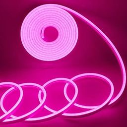 Gesto 16.4 Feet Neon LED Strip Light with 12V Adapter | Cuttable & Flexible Waterproof Rope Light for Wall Decor, Indoor & Outdoor Decoration, Custom Names, Signage & Diwali Decorative Lighting- Pink-image-93