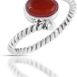 925 Sterling Silver Carnelian Elegant Ring | Gift for Women and Girls-picture-44
