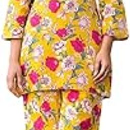 Top and Pant Printed Varnga Yellow Top Pant Set, Kurti for Women (Yellow)-picture-22