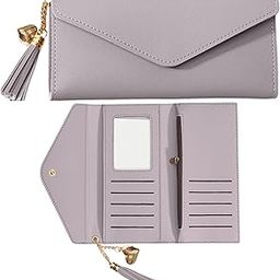 Women's Wallet -Stylish and Compact Purse Clutch Wallet for Women, Stylish Card Coin Holder, Debit Card Holder, Money Organizer and Travel Wallet for Women with 13 Slots (Light Purple)-image-46