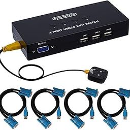 Microware 4 Ports 4X1 KVM HDMI USB Multi-viewer Quad Screen Real Time Multi-viewer with HDMI Seamless Swi-tcher 1 Keyboard Mouse Control 4 PC Host-24