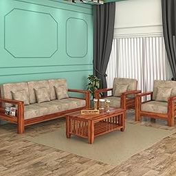 NATRAJ ART & CRAFT Sheesham Wood 5 Seater Sofa Set for Living Room Wooden Sofa Set for Living Room Furniture (3+1+1, Natural Teak Finish), 4- to 5-Person Sofa-image-19