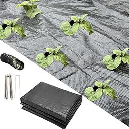 gardtree 4ftx50ft Weed Barrier Landscape Fabric, 3.2oz Woven Geotextile Weed Control Cloth Mat with Two-Column Holes Plant for Eggplant, Tucumber, Tomato, Pepper,etc..-image-57