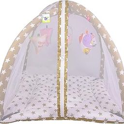 Toddylon Baby Play Gym New Born Baby Bedding | Mat with Hanging Toys | Mattress with Mosquito Net | Cotton Playing Mat | Playmats & Floor Gyms (0-6 Months)-image-17