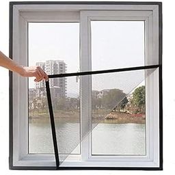 Polyester Window Mosquito Net with Size 4X4 Feet Black Color (Frame Hung)-picture-23