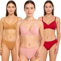 Hosiery Seamless Women Non Padded B Cup Lingerie Pack of 3_Multicolor-image-36