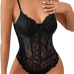 Sheer Net Baby Doll Dress for Women Night Wear | Bodysuit-Style Baby Doll Night Dress for Women (Red Color- 71)-image-89
