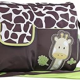 Baby Bucket Diaper Nappy Changing Baby Diaper Bag Mummy Bag Handbag-(Pack Of 1 Green Giraffe), Womens-53