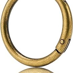 DEVPSISR 15pcs Round Carabiner Clip Snap Trigger Spring O Rings for Handbag Craft Making，Keyrings Buckle, Bags,Purses(Brushed Brass,3/4 inch)-image-43