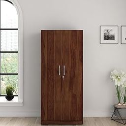 Spacewood Optima Wardrobe | 3 Year Warranty | Almirah, Cupboard, Almari, 2 Door Wardrobe with Mirror, 1 Hanging Space|Engineered Wood| Sheesham-19