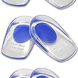 ZLMC 3 Pairs of Silicone Gel Heel Cups- Pair of Heel Cushion Shoe Inserts Plantar Fasciitis Inserts - Silicone Gel Heel Pads for Heel Pain, Bone Spur & Achilles Pain (Blue)-1