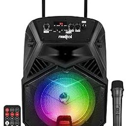 FRONTECH Wireless Bluetooth Trolley Speaker with RGB Party Lights | 25W RMS | Comes with a Wireless Mic | Upto 4 Hours Playtime | Driver - 20.32 cms (Black, SW-0209)-30