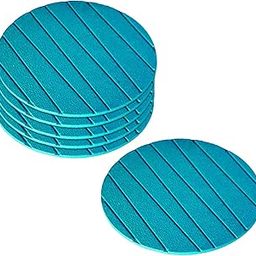 Kuber Industries Heat Insulation Coasters|Round Shape & Anti Slip EVA Foam Material| Water Resistant & Smooth Surface,Set of 6 Pcs (Green)-HS_38_KUBMART21361-image-63