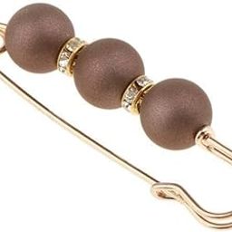™ 4xABS Pearls Rhinestone Spacer Beads Safety Pin Brooch Clip Scarf Hat Coffee | Pins & Brooches | Fashion Jewelry-image-6