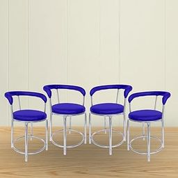 RW REST WELL 173 Multipurpose Bar Stool with Back & Footrest |Comfortable Cushion Seat with Chrome Steel Frame | Modern Bar Chairs for Home/Cafe/Shop | Ideal Dining Chairs for Kitchen (Set of 4,Blue)-image-31