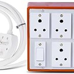 Cordnet Extension Board Heavy Duty Cable 10 Meter Wire with Six-Socket Power Strip with One Switch, One Indicator, and Three-Pin Plug (Set of 1)-28