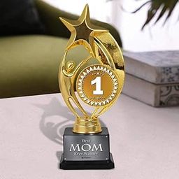 Jhingalala Best Mom Ever Printed Golden Alloy Award Trophy for Mom | Gift for Mother, Gift for Mom, Birthday Gift for Mom, Trophy for Best Mom, Gift for Mother's Day (10 x 7 x 25 cm)-image-90