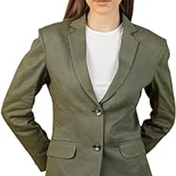 indophilia Women's Blazer Linen Cotton Blazer-picture-0