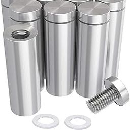 LuckIn 8 Pack Sign Standoff Screws 5/8 x 4 inch, Acrylic Standoff Mounting Hardware, Stainless Steel Standoffs for Glass Panel, Plexiglass Picture-image-17