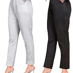 Women Cotton Blend Casual Style Pants, Trousers, with Two Side Pockets-image-111