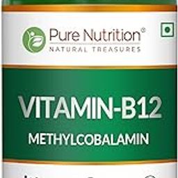 Pure Nutrition Vitamin B12 - 60 Veg Tablets | Methylcobalamin B12 for Men & Women | Boosts Immunity & Energy Levels | Supports Brain, Nerve & Heart Health | Essential for Red Blood Cell Formation | Vegan-Friendly Supplement-23