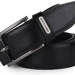 urban alfami Men Vegan Leather Belt for Men | Feels Like Leather | Black | Size - 34-picture-4