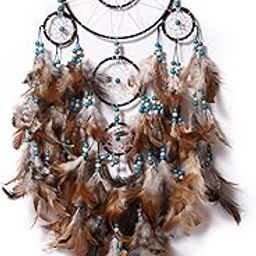 Good Aura Store Dream Catchers for Home Decor, Feather Wall Hangings for Kids Room, Bedroom, Livingroom, Balcony Decorations, Positivity Dreamcatcher,Gift Items (Pack of 1, 18LX77Hcm, Brown)-image-50