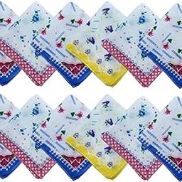 Gopika Women's Cotton Color Border Casual Style Small size Handkerchief Pack of 12-image-26