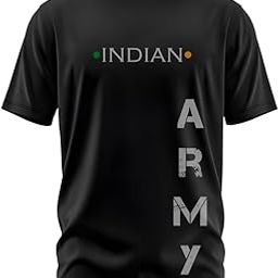 100% Cotton Black T-Shirt for Men – Half Sleeve, Round Neck, HD DTF Indian Army Graphic Print, Trendy Design, Casual Wear, Comfortable & Stylish-image-97
