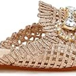 Metallic Woven Diamante Mules Rose Gold 37-image-59