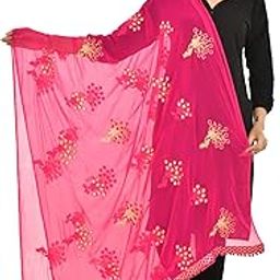 Heavy Embroidered Work Chiffon Dupatta for Womens & Girls With Fancy Lace-picture-42