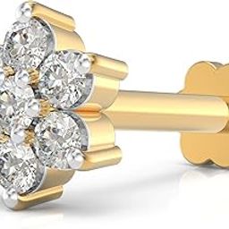 925 Sterling Silver 18K Gold Plated Floral Radiance Nose Pin for Women and Girls | With Certificate of Authenticity and 925 Stamp-image-67