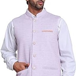 Woven Design Nehru Jacket For Men-8