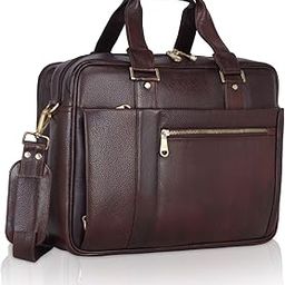 Durable Leather Bag for Men Office Use Branded Messenger Laptop Bag Big with Trolley Sleeve-image-78