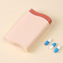 Hidak Easy To Carry Pill Medicine Organizer Storage Box with 6 Compartments-Ideal for Travel,Pocket,Purse,Daily Pill Case,Portable Medicine Vitamin Holder-1Pc-0