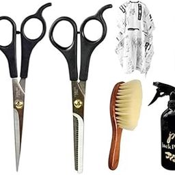 Salon/Barber Accessories; Hair Cutting Apron, Hair Cutting Scissors, Spray Bottle Combo for Saloon & Home Use (Free, 6)-30