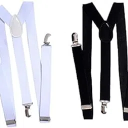 krystle Combo of Men's Satin Suspender (Black and White, Free Size)-picture-46