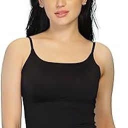 Seamless Padded Camisole | in Built Bra with No Cup Shifting, Strechable and Super Soft Nylon Fabric, Round Neckline & 5mm Adjustable Strap for Versatile Outfit Styling- SM 402-image-42