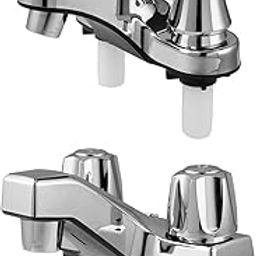 The Style Sutra Bathroom Faucet Simple Metal Double Tap Rustproof Basin Faucet for RV Shower Lever-image-21