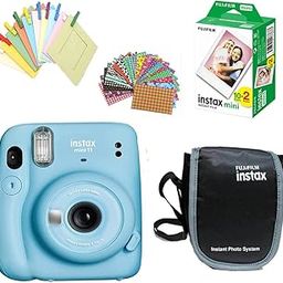 Mini 11 Instant Camera + 20 Photo Shots + 10x Photo Bunting + 10x Photo Stickers + Carrying Case - Sky Blue, Mini 11-14