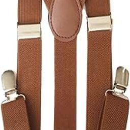 Men's and Women's Enamel Elastic Adjustable Suspender (Brown, Free Size)-image-112