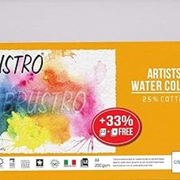 Brustro Artist's Watercolour Paper | 200 GSM, A4, 25% Cotton Cold Pressed, 12 + 4 Sheets | Ideal for Artist, Watercolor Painting, Dry & Wet Technique, Fine Art Students, School-picture-23