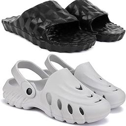 Combo Pack of 2 Slipper/Flip Flops/Slides/Clogs/Sandals with Adjustable Back Strap for Men (Diamond,Cl-100)-image-103