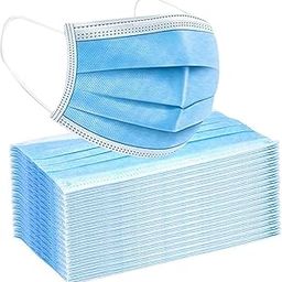 Unisex Non-Woven Fabric 3 Ply Disposable Surgical Mask with Nose Pin, Ultrasonic Soft Loops Without Valve - Blue - Pack of 100-10