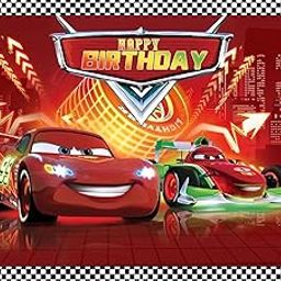 FI - FLICK IN McQueen Car Backdrop for Decoration Happy Decor Set Photography Background Curtain for Boys Baby Shower Party iDecoration (Pack of 1, Multicolor)-image-17