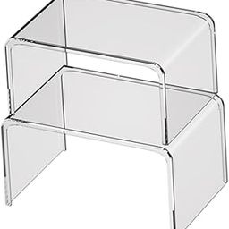 ATORSE 2 Pieces Desktop Storage Stand Container Transparent Desktop Organizer Shelf-picture-26