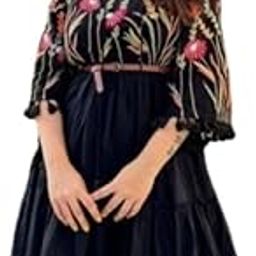 Embroidered Dress for Women Midi | One Piece Dress for Women | Beach Dress for Women-image-86