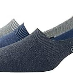 Men'S Cotton No Show Socks (Pack Of 3) - Light Grey Melange, Denim Melange, Charcoal Black-image-7