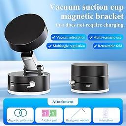 360-Degree Rotating Phone Mount Stand, Magnetic Car Dashboard Holder, Adjustable Desktop Mobile Stand, Black-image-30